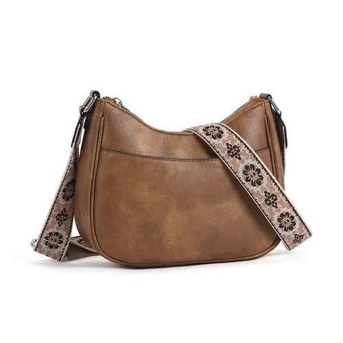 Women's Vintage Crossbody Bag, Fashionable Pu Leather Zipper Shoulder Bag with Adjustable Strap, Casual Crossbody Bag for Daily Used, Adjustable Strap Purse, Fashionable Bags, Stylish Versatile Bag, Crossbody Shoulder Handbag, Crossbody Shoulder Purses