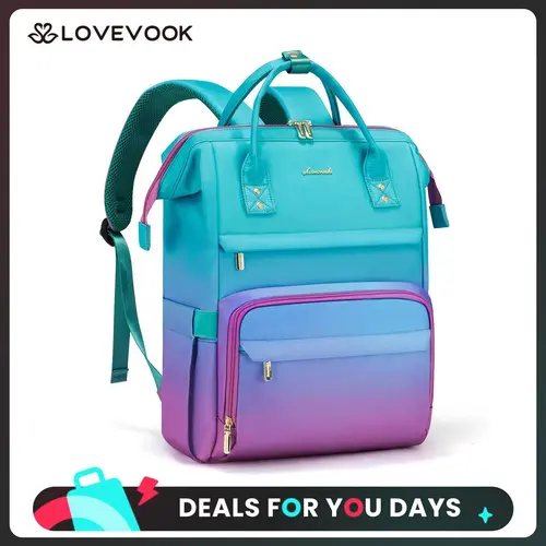 LOVEVOOK Gradient Laptop Backpack - Waterproof Work Computer Bag for College, Nurse, Travel, Work, Carry-On, Supplies for Teacher, Gift for Valentine's Day TikTokShopBackToSchool