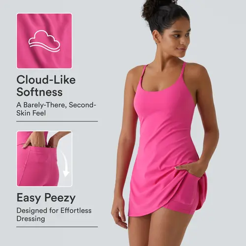 Halara Everyday Softlyzero  Fabric Backless 2-in-1 Flare Workout Dress-Wannabe-Easy Peezy #BackToSchool