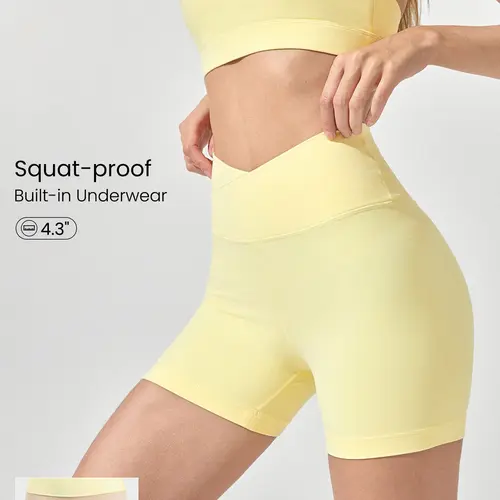 GLOWMODE 4.3" FeatherFit Crossover Cutie Biker Shorts Breathable Cycling Running Gym Workout TikTokShopBlackFriday