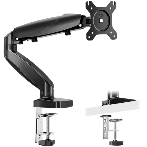 Sweetcrispy Adjustable Monitor Desk Mount Arm for Home Office Desk - Supports 15-27 in, 4.4-15.4 lbs Screens, Includes Clamp and Grommet Base