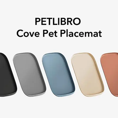 PETLIBRO Dog Food Mat, Safety Silicone Cat Food Mat for Feeder & Fountain, Waterproof, Raised Edge Spill Protection, Available in Multiple Colors