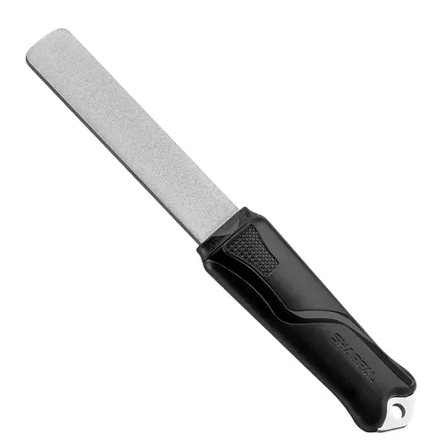 SHARPAL Ergonomic Handle Full-Tang Stainless Steel Diamond-Coated Sharpening Stone File, 45 Micron Dual-Grit Garden Tool Sharpener (Coarse 325 for Quick Edges/Extra Fine 1200) for Dry Sharpening, No Oil, Sharpens Knives Shears and More