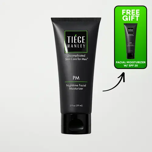 Tiege Hanley PM Night Cream - Peptides + Niacinamide + Hyaluronic Acid - Overnight Moisturizer for Wrinkles