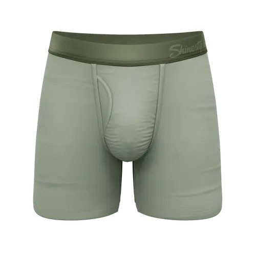 The Manzanilla | Shinesty Olive Green Ball Hammock® Pouch Underwear With Fly