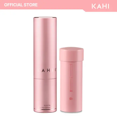 KAHI Wrinkle Bounce Multi Balm Refillable Edition + Refill Kit - All-in-One Hydrating Lip Balm Eye Neck Cream Make Up Base & Face Moisture (0.32 oz) Korean Soothing