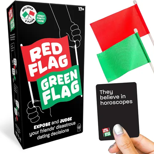 Red Flag Green Flag Game: Judge Your Friends’ Disastrous Dating Decisions | Ages 15+ | 3-10 Players | 230 Scenario Cards | Teens & Adults |