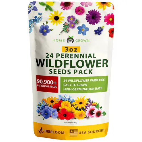 Perennial Wildflower Seed Variety Pack - Non-GMO Growing Mix Flowers for Outdoor Planting, Pollinator Gardens with Milkweed & Swamp Milkweed Flowers, Milkweed Seeds Flowers