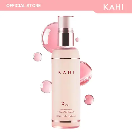 KAHI Fine Line Bounce Collagen Serum Facial Mist Ampoule - Korean Gentle Rejuvenating Skincare for Adults, Smoothing Soft Skin, Skin Transformation, Radiant Repair, Soothing Daily Moisturizer Spray (4.05 fl oz), Salmon Collagen