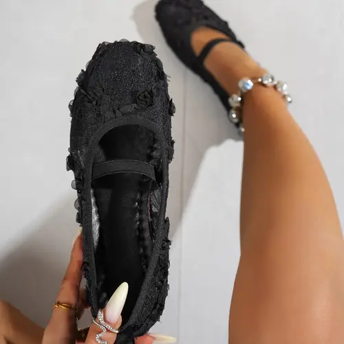 New Women's Ballet Shoes, Square Toe Bow Flat Shoes, All Season Soft Sole Fashion Versatile Shoes, Wide Fit Female Shoes, Fashionable Flats