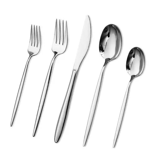 ECLIPSE 20-Piece Stainless Steel Cutlery Set - Square Edge Flatware Shape for 4 (Including Teaspoons), Ergonomic Design, Dishwasher Safe, Easy-Clean Set Saves Prep Time, Sturdy, Polish Holds Wash, Ideal for Home Dining, Camping