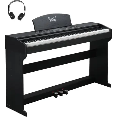 GLARRY 88-Key Heavy Hammer Digital Piano Keyboard - Classic Upright Wood Grain Black Model with LCD Display, Headphone, Triple Pedals, MIDI, USB, Bluetooth, Dual Tone, Volume Selection, Family Unisex Beginner-Friendly Electronic Piano tiktokshopbacktoscho