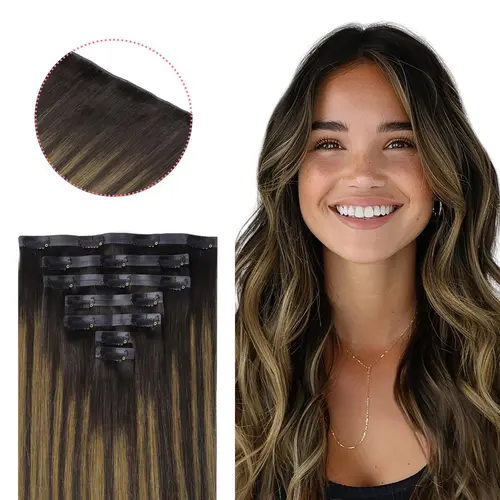 GOOGOO Invisi Edge Injected Seamless Clip in Human Hair Extensions Invisible Natural Straight summer hairstyles #summerwins
