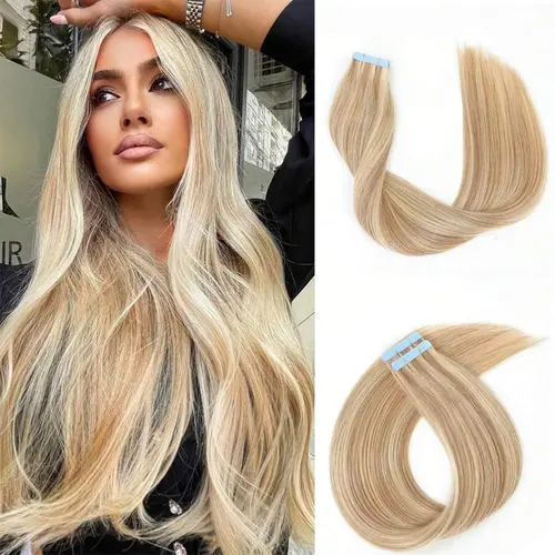 Jessie's Wig 20pcs/pack P18/613 Long Straight Tape In Hair Extensions-Natural Looking and Elegant for Daily Use  #SummerWins #DealsForYouDays