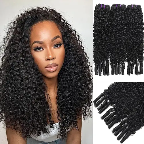 Bundles Human Hair 3C4A Spiral End Quick Burmese Curly Water Wave Bundles Human Hair Extensions for Black Women 10-30 INCH Natural Black Burmese Bundles Curly Human Hair
