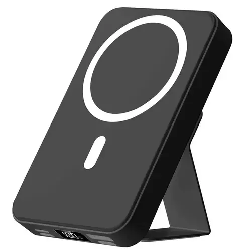 Magnetic  Wireless Portable Charger 10000mAh, with Built-in 3 Cables LED Display,Mag-Safe Battery Pack with Stand 22.5W PD Fast Charging for iPhone 15/14/13/12/Pro/Mini/Pro Max (Black) Android Devices