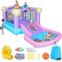 AKEYDIY Inflatable Bouncy Castle Bounce House Volleyball Game Park- Huge  Sport161‘’x82‘’x63‘’（409*208*160CM） Bouncy House with Large Bouncer Area/Dual Slides, mothersdaygift