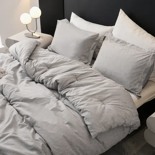 【Back to School】DOWNCOOL 3PCS Cationic Comforter Set(Twin size with 2pcs) ,  Comfortable Bedding Sets for All Seasons, Cationic Dyed Bed Set with Comforter & Pillow Sham three-piece set, Summer Turn Up, Breathable Quilt Set, Bed Comforter Set