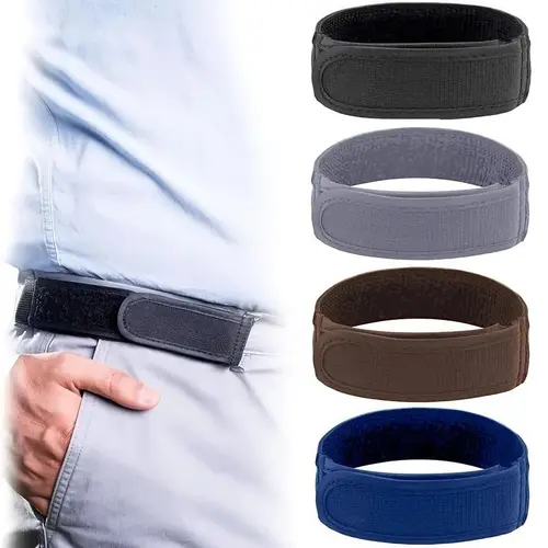 Women's 2-Pcs No-Buckle Elastic Fabric Belts, 1.5in Belt Loop Fit, Invisible Slip-On, Adjustable Size, Effortless Use, Stretch, Ultra-Soft Edge Padding, Fits Men's Pants & Shorts, Casual Wear, Invisible Fit, Fits Men's Pants And Shorts