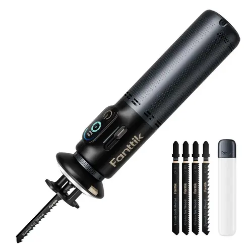 Fanttik R11 Pro Brushless Cordless Mini Reciprocating Saw, 0–2200 SPM Variable Speed, Type-C Fast Charging, Tool-Free Blade Change, 5-Blade Kit for Wood, Metal & PVC, Power Tools, Versatile Cutting, SummerWins