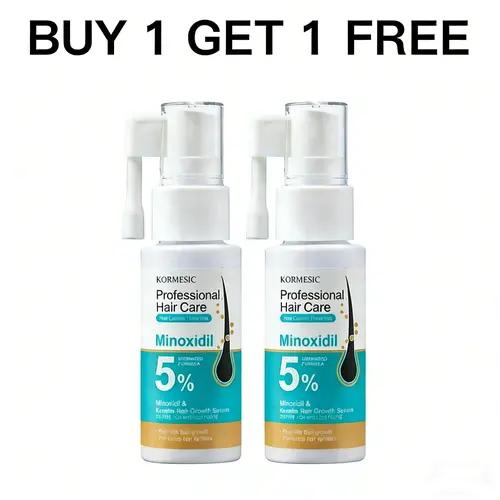 [BUY 1 GET 1 FREE]KORMESIC 5% Minoxidil Hair Growth Scalp Massage Cream with Keratin & Ginger for Men Women Prevents Loss Repairs Follicles Promotes Strengthens Roots Buy 1 Get 1 Free