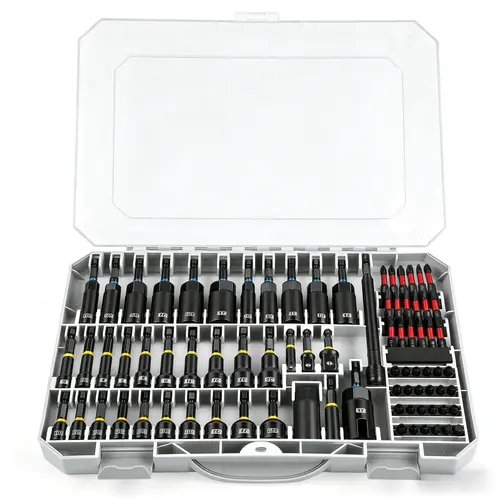 Magnetic Impact Nut Driver Set 80PCS / 86PCS – Metric & SAE, Deep Impact Sockets, Power Bits, Chrome Vanadium Steel for Drills & Impact Drivers
