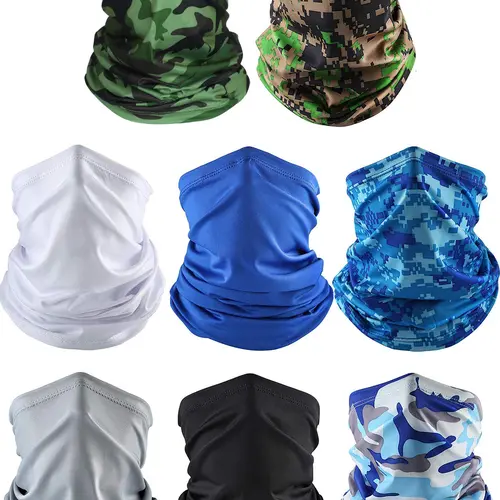6 Pack Neck Gaiter Balaclava Gator Face Mask UV Protection Breathable Face Bandanas Neck Cover for Men Women