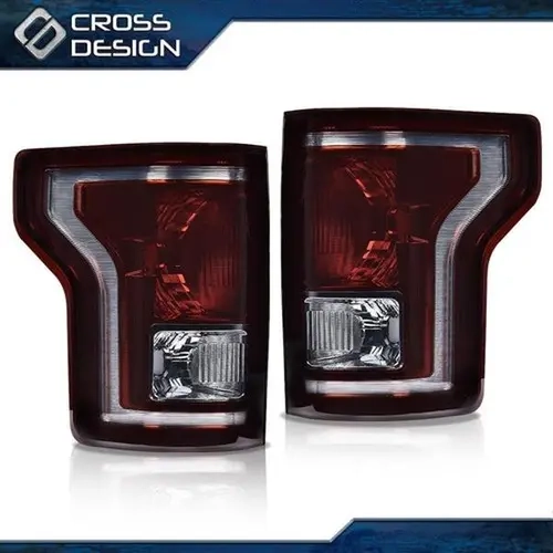CROSSDESIGN Halogen Car Lights Set - Driver & Passenger Side Rear Taillight Lamp for 2015-2017 Ford F-150, Vehicle Specific Fit, Easy Install, Factory Direct Pricing, Carlights, Direct Pricing By The Factory