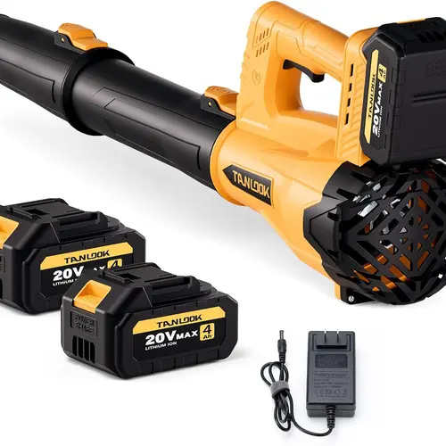 Tanlook Cordless Leaf Blower - Portable High Speed Blower, Handheld with 2 X 4.0Ah Batteries & 1h Fast Charge Charger, Lightweight for Patio Cleaning, Lawn Care, 68 db Quieter Run HC4
