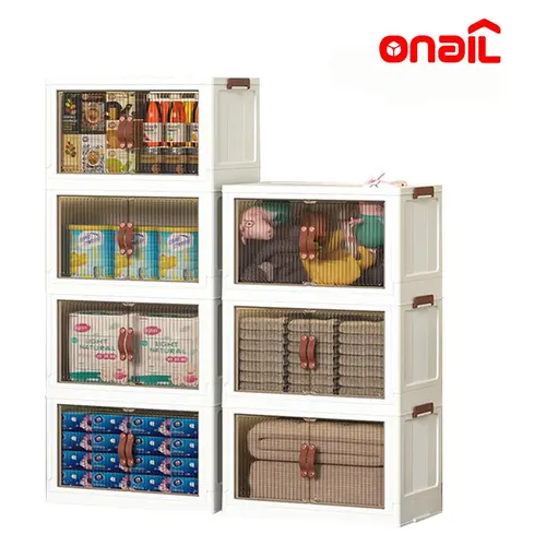 ONAIL Foldable Storage Bins 128QT with Lid Magnetic Doors & 360 Wheels Storage Boxes for Living Room Office Kitchen Dorm