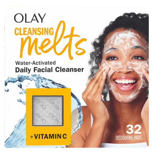 Olay Cleansing Melts with Vitamin C, Gentle Facial Cleanser for Even Skin Tone, Refreshed Look & 7-Day Tone Boost - 32 Count, Selfcare Essential