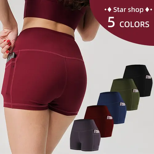 Pro-Fit Women's High Waisted Soft Stretch Black Shorts (1/5pcs) - 3-in Inseam, 3 Pockets, Moisture-Wicking, Tummy Control, Body Shaping, Breathable, Squat Proof, Gym Baddie Sportswear, Womens Fitness Safety Shorts 78057, Soft Stretch Shorts, Athletic Perf