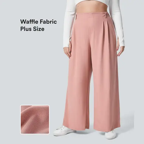 Halara Flex™ High Waisted Pocket Wide Leg Waffle Work Plus Size Pants #BackToSchool