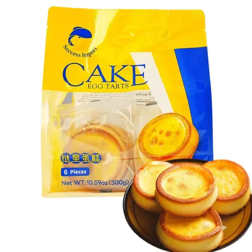 6pcs Egg Tarts Shape Cake - Soft & Rich Core, Sponge Cake, Asian-style flavor Light Sweetness For Coffee, Tea, Snacks, Parties 10.59 oz Success Import easy to DIY Sweet Dessert Baking Pastries Milk