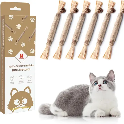 Potaroma 6 Pcs Cat Chew Silvervine Stick Toys, Natural Cat chew Toys, Teeth Cleaning #backtoschool