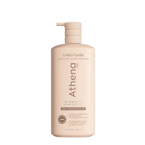 Golden Vanilla - Athena Club Skin Perfecting Body Lotion | 24-Hour Hydration | Fast-Absorbing | Strengthens Skin | Dermatologist Tested
