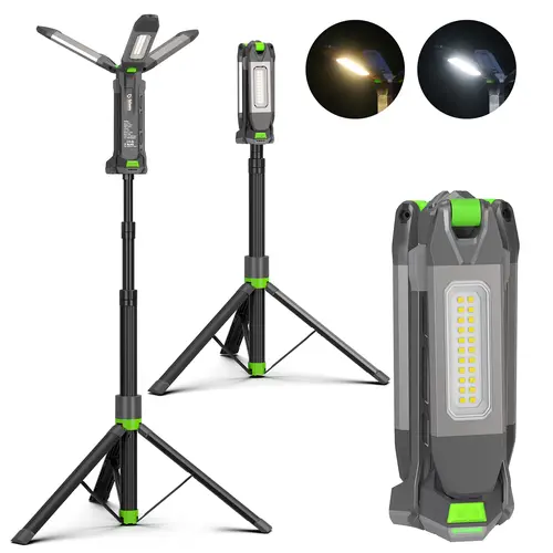 [3 OFF] GoGonova 3in1 Cordless Work Light with Hanging, Magnetic Attachment, Standing, Tri-Combination , 8AH Battery, 700/1200/2200 Lumen, 4000K/6500K Dimmable with Detachable Tripod for Outdoor work, Emergency, Camping, Fishing, Garag, Portable Led Flash
