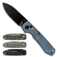 Vosteed New Raccoon TiSlim Crossbar Lock Knife with 3.18" S35VN/154CM Drop Point Blade, Titanium Handle, Thumb Stud & Reversible|Stainless Steel Clip - EDC Folding Pocket Knife,Everyday Carry Gift for Men & Dad