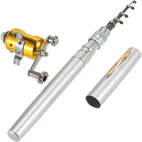 Portable Mini Telescopic Fishing Rod, 1 Set Outdoor Ice Fishing Rod, Pocket Pole Rod, Travel Rod, Telescoping Pole, Fishing Accessories, Fishing Equipment, Easter Gift, Birthday Gift, A Gift That Fishing Enthusiasts Cannot Refuse