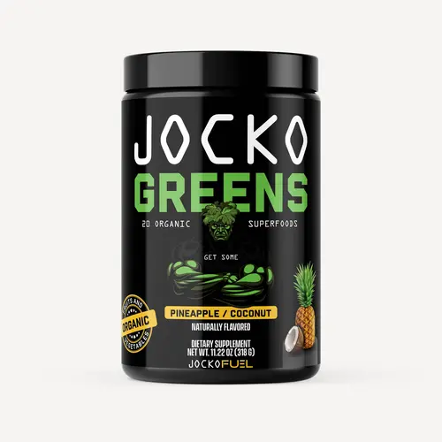 Jocko Fuel Organic Greens & Superfood Powder - Coconut/Pineapple Flavor, Natural Vitamin Curated Supplements, Daily Dietary Drink Supplement for Healthy Green Juice Support