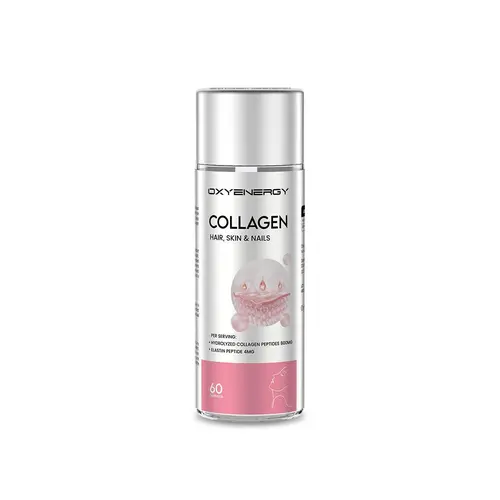 Oxyenergy Marine Collagen Beauty Capsules, for Skin, Hair, and Nails, Dual Peptides, 60&180 capsules/bottle Vita Pink Multi collagen Edible Healthcare  Supplement Elastin Absorption Fitness Dietary Collagen