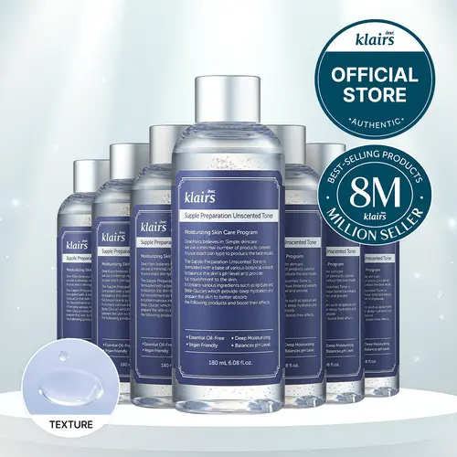 [DearKlairs] Supple Preparation Unscented Toner - Lightweight Essential Oil-Free Alcohol-Free Korean Skincare Facial Moisturizer Hydrating Hyaluronic Calming Comfort Sensitive