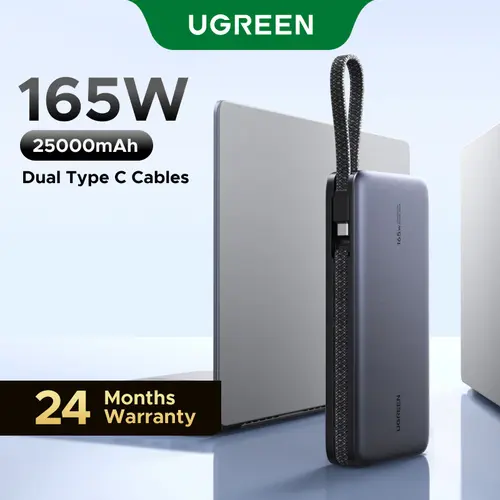 UGREEN Power Bank Bundle - 25000mAh PD145W & 20000mAh PD100W Fast Charge Portable Batteries, Type-C Cable for iPhone 17/16 Pro Max, Travel Gadgets, Back to School Haul EDC Everyday Carry Accessories