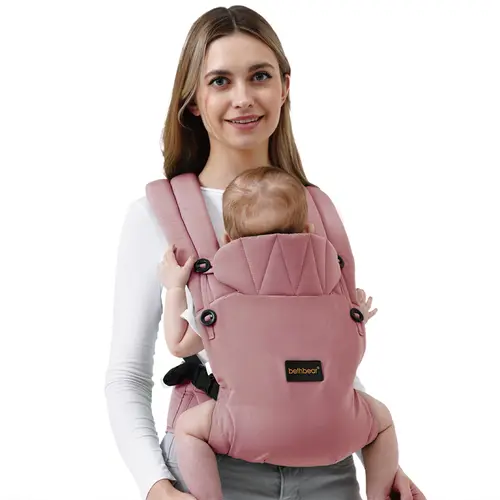 Yemyig Ergonomic Infant Carrier, 7-45 lbs Natural Breathable Fabric Baby Item, Adjustable Front-Mounted Kangaroo Pouch Baby Carrier for Hands-Free Moms&Dads (Newborn to Toddler)