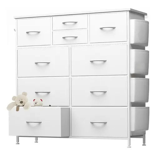 Sweetcrispy Practical 10-Drawer Dresser - Drawer Chest with Multiple Storage, Multi-Purpose Room Storage Organizer for Home & Office Indoor Furniture