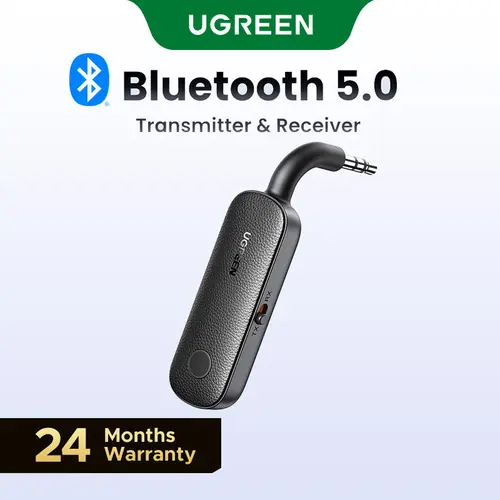 UGREEN Dual Mode Wireless Bluetooth Transmitter Receiver Adapter - Compact Stereo Gadget, Portable Plug-In Auto Accessory for 2 AirPods/BT Devices, Headphones, TV -