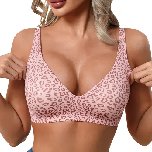 Okay Ant Comfortable Wireless Bras Jelly Wireless Womens  Tshirts Bras Deep V Everyday Bras Push Up Bralettes Seamless