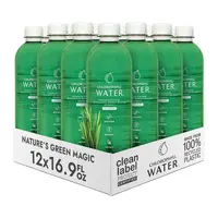 Chlorophyll Water (12-pack) Liquid Chlorophyll Drops in Purified Water Bottles for Glowing Skin, Natural Energy and Detox, Vitamins A, B12, C, D3, Clean Label Certified, Plant-Based Vitamin Water Beverage (16.9oz)