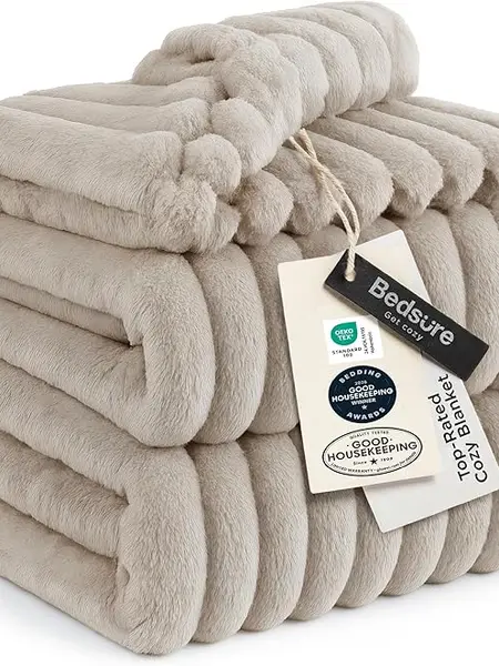【Summer Sale Deals】Bedsure Luxury  Corduroy Fleece Sleep  Blanket- Ultra Soft, Warm, Cozy Extra Soft  Baby Blanket for Sofa, Bed, Nursery Ideal Seasonal Gift Solid Yellow Color, Lightweight Comforter