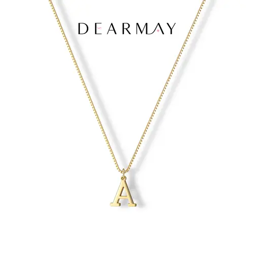 Dearmay Women's 14 Karat Gold Plated Decorative Initial Necklaces, Waterproof Alphabet Detail Dainty Pendant Custom Personalized Jewelry Gifts